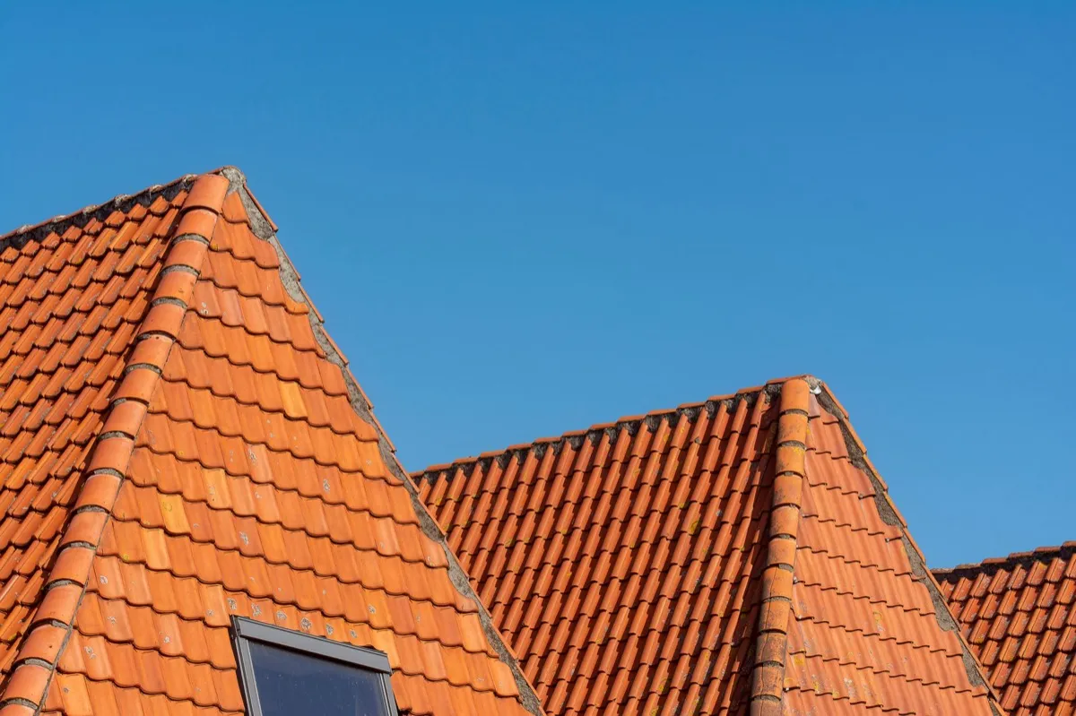 Clay barrel tile rooflines on homes in Wilson, NC